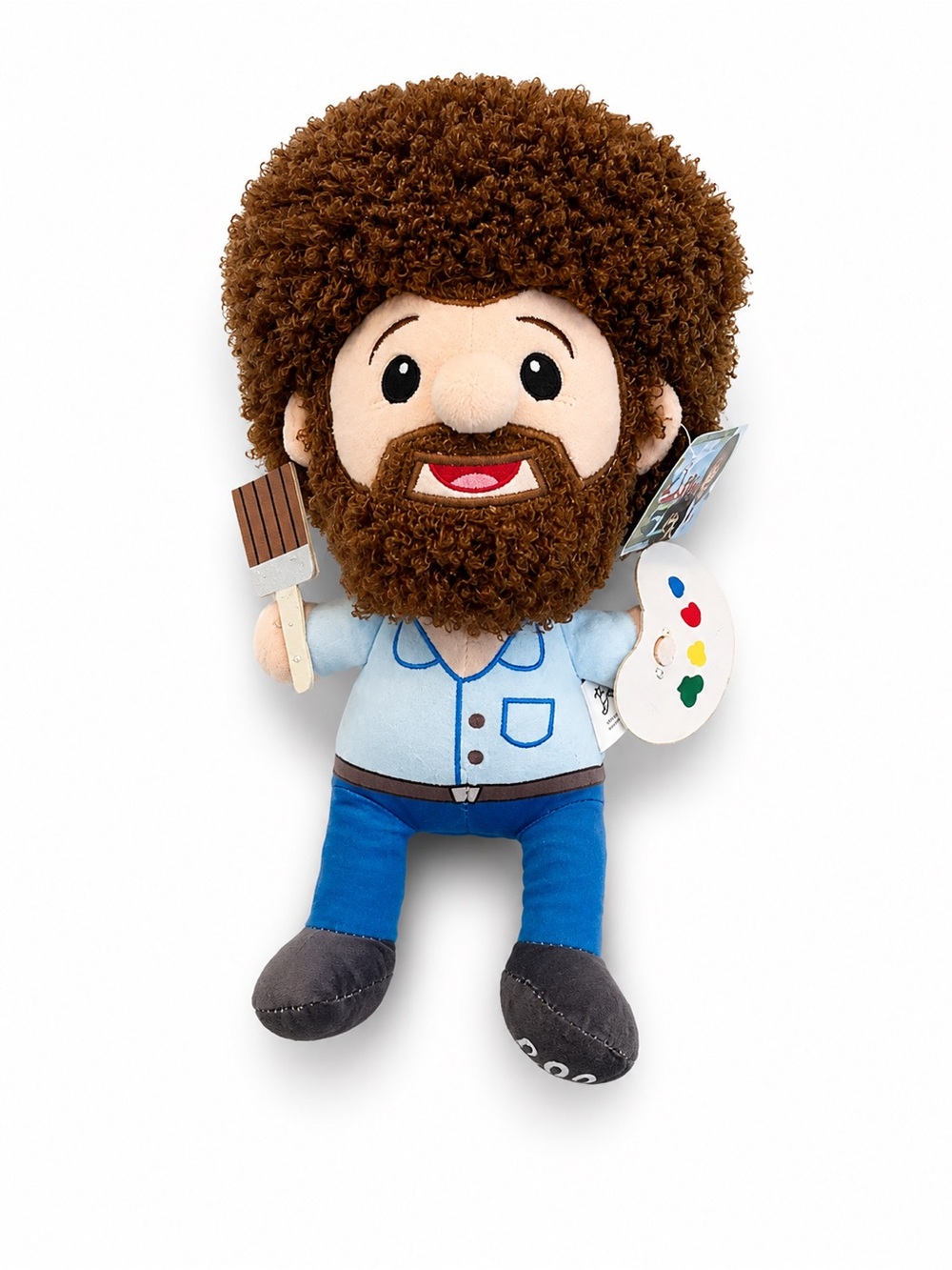 Bob Ross Plush Doll w/ Tags Paint Brush Palette Official Licensed Stuffed Toy